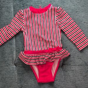 Cat & Jack Red and Blue Striped Swimsuit